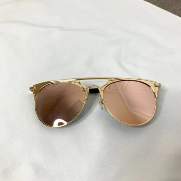 Aviator Rose  gold Pink Sunglasses - Picture 8 of 10